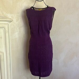 Catherine Malandrino Purple knit dress with open back timeless